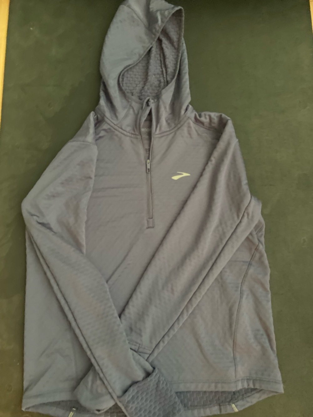 Brooks Hooded Half-Zip Pullover in Slate Gray-Blue